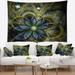 Designart 'Light Fractal Flower and Butterfly' Floral Wall Tapestry