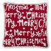 Christmas Pillow With Merry Happy Christmas Print