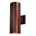Chiasso Aluminum 2 Light Bronze Cylinder Outdoor Wall Lantern Clear Glass - 5-in W x 14.25-in H x 8-in D