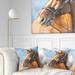 Designart 'Brown Horse with Bridle' Abstract Throw Pillow