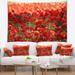 Designart 'Thick Red Poppy Flower Field' Floral Wall Tapestry