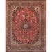Pasargad Home Kashan Collection Hand-Knotted Lambs Wool Area Rug - 10' 1" X 14' 3"