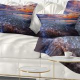 Designart 'Cloudy Sky and Stormy Waves' Seashore Throw Pillow