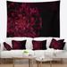 Designart 'Large Red Alien Fractal Flower' Floral Wall Tapestry