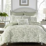 Laura Ashley Natalie Green Floral Cotton Comforter Bonus Set