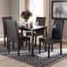 Contemporary Brown Faux Leather 5-Piece Dining Set by Baxton Studio