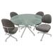 Glass Dinette Set with Swivel Caster Chairs M-75