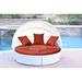 All-Weather White Wicker Sectional Daybed
