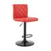 20 Inch Metal and Leatherette Swivel Bar Stool, Black and Red