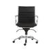 HomeRoots 27.01" X 25.04" X 38" Low Back Office Chair in Black with Chromed Steel Base - 27.01" X 25.04" X 38"