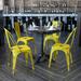 Distressed Metal Indoor-Outdoor Stackable Chair - Kitchen Furniture