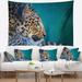Designart 'Vigilant Leopard Close Up View' African Wall Tapestry