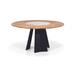 RIANA Solid Wood Round Dining Table - Natural Wood/Black/Marble