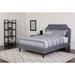 Reno Full Size Light Grey Fabric Platform Bed with Button Tufted Headboard