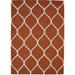 One of a Kind Hand-Tufted Modern & Contemporary 5' x 8' Trellis Wool Red Rug - 5'0"x7'1"