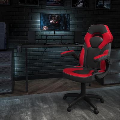 Gaming Desk & Chair Set with Cup Holder, Headphone Hook, and Monitor Stand