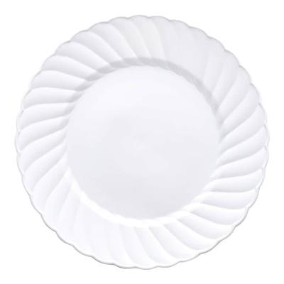 Solid Round Flaired Disposable Plastic Plate Packs - Party Supplies