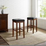 Crosley Upholstered Mahogany 29-inch Square Seat Bar Stools (Set of 2) - 14.75 "W x 14.75 "D x 29.25"H