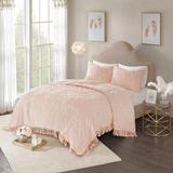 Madison Park Virginia Cotton Chenille Medallion Fringe Coverlet Set