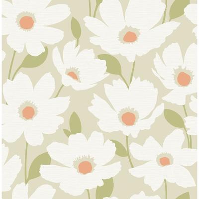 Astera Neutral Floral Wallpaper - 20.5in x 396in x 0.025in