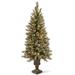 5-foot Glittery Bristle Entrance Tree with Warm White LED Lights