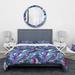 Designart 'Blue Tropical Leaves' Tropical Bedding Set - Duvet Cover & Shams