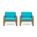 Santa Ana Outdoor Acacia Wood Club Chairs (Set of 2) by Christopher Knight Home