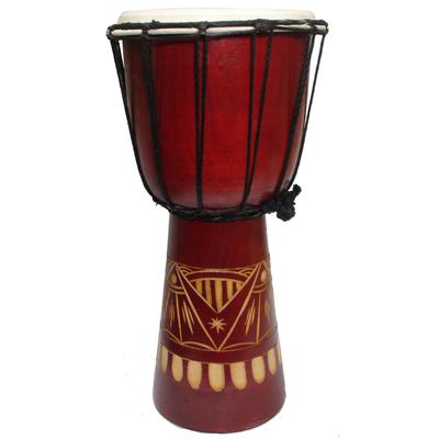 Handmade Abstract Natural Djembe Drum (Indonesia)