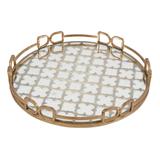 A&B Home Valentina 16-inch Gold Decorative Tray