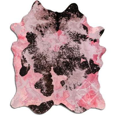 Cowhide Area Rugs ACID WASHED HAIR ON COWHI DISTRESSED PINK 3 - 5 M GRADE A size ( 32 - 45 sqft ) - Big