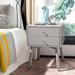 SAFAVIEH Lyla Mid Century Retro Grey / Silver / Grey Silver Cap Nightstand