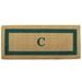 Green Single Picture Frame Heavy-duty Coir Monogrammed Doormat - 24 inches x 57 inches