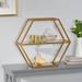 Lepley Modern Glam Handcrafted Glass 2 Shelf Hexagonal Decorative Shelf by Christopher Knight Home