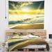 Designart 'Yellow Sunlight over Crystal Waters' Seascape Wall Tapestry