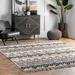 Brooklyn Rug Co Shaggy Banded Tribal Soft Shag Area Rug