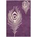 SAFAVIEH Handmade Soho Peacock Feather Purple New Zealand Wool Rug