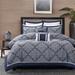 Madison Park Barrett Navy 8-Piece Jacquard Comforter Set