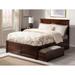 Madison Queen Platform Bed with 2 Drawers in Walnut