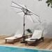 Brock 9-Foot Market Patio Umbrella with Concrete Base Weight Stand Included