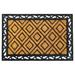 RugSmith Natural Black Moulded Rubber Coir Diamond Doormat, 24" x 36" - 24" x 36"