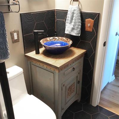 Merola Tile Gaudi Hex Black 8-5/8" x 9-7/8" Porcelain Floor and Wall Tile
