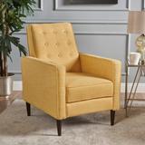 Mervynn Mid-Century Modern Button Tufted Fabric Recliner by Christopher Knight Home