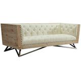 Armen Living Regis Tufted Wood and Metal Sofa