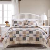 Greenland Home Fashions Oxford 100% Cotton Traditional Tattersall Plaid Quilt Set