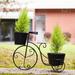 Glitzhome 21.5"L Spring Farmhouse Metal Bicycle Planter Stands Flower Pot Cart