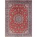 Antique Sarouk Floral Handmade Kork Wool Persian Area Rug - 12'11" x 9'3"