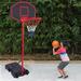 Portable Removable Adjustable Teenager Basketball Rack Black & Red