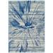 Omari Contemporary Sunburst Print Rug, Cobalt Blue
