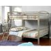 Laji Modern Gold Full over Full Metal Bunk Bed with Angled Movable Ladders by Furniture of America