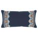 Donny Osmond Indigo Floral Lumbar Pillow